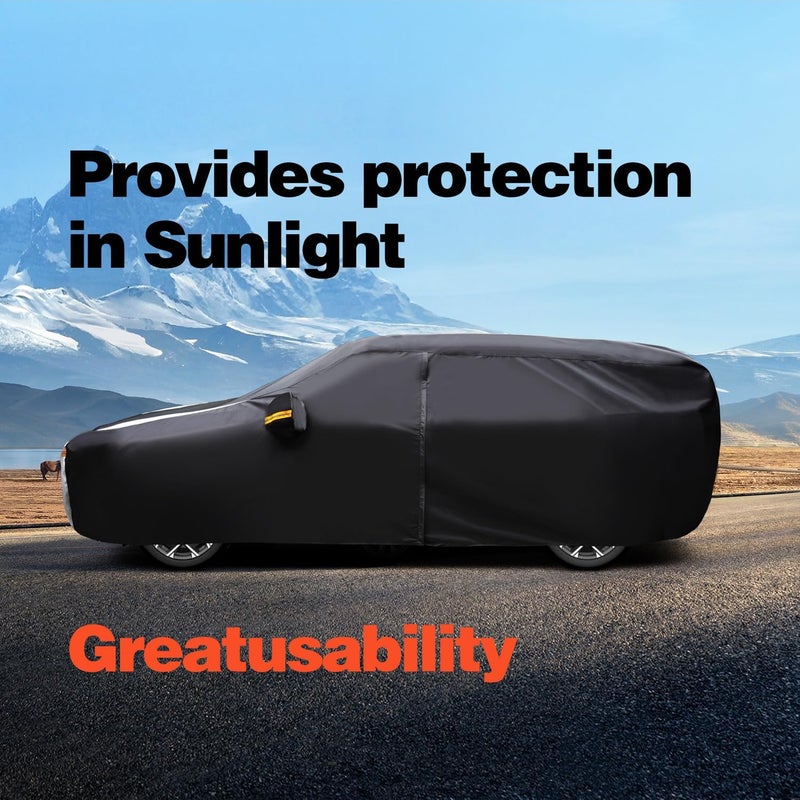 Cotryvox Large SUV Car Cover for Chevy Suburban 100% Waterproof All Weather, Heavy Duty Outdoor Full Exterior Covers Rain Sun Wind UV Protection. - Image 3